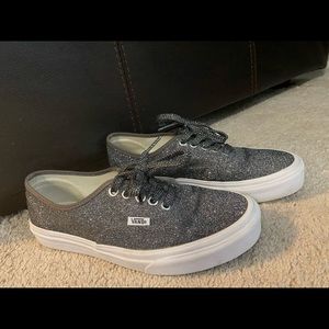 Women’s Grey Glitter Vans